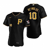 Mens Pittsburgh Pirates #10 Bryan Reynolds Nike Black Alternate Team Logo P FlexBase Jersey Dzhi,baseball caps,new era cap wholesale,wholesale hats